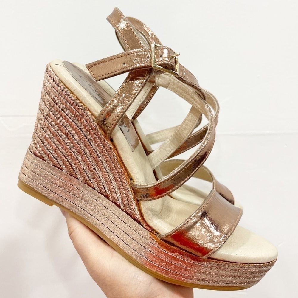 Cordani Harlow Rosegold Espadrille Wedge Sandal 36